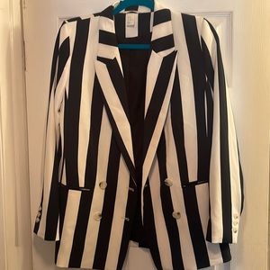 H&M Vertical Striped Blazer NWOT